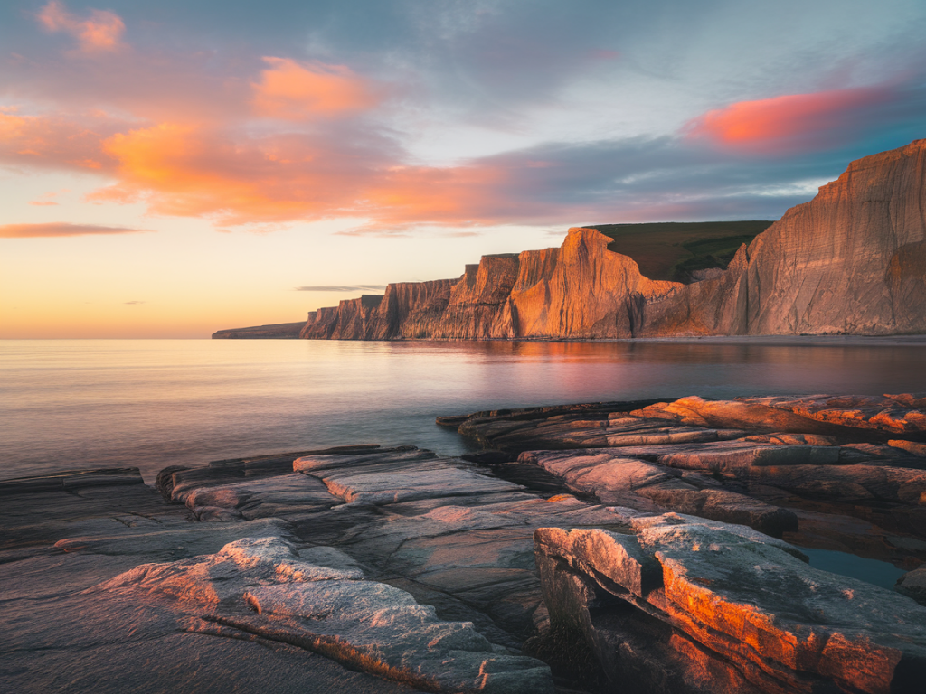 Best camera settings for photographing durness cliffs at golden hour with a phone