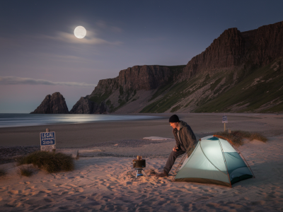 Overnight wild camping checklist for a moonlit beach stay near durness and legal considerations