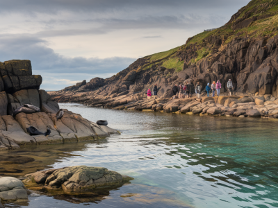How to hike sango bay to camel haugh and spot seals along the route