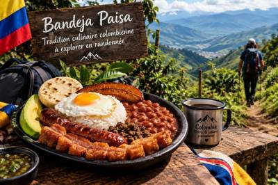 Bandeja paisa cuisine traditionnelle colombienne à explorer en randonnée
