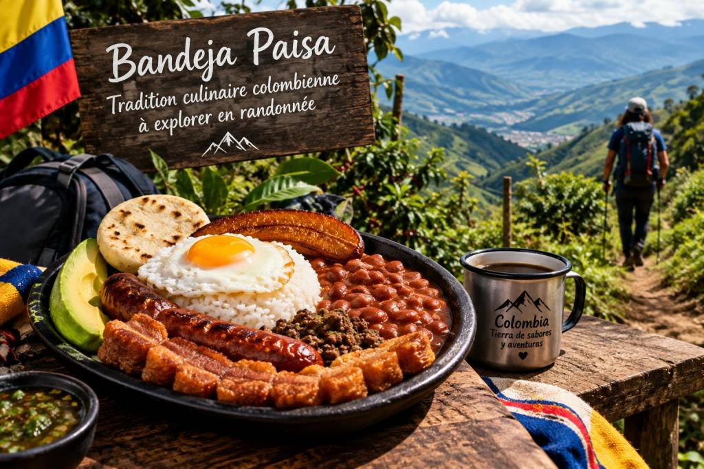 Bandeja paisa cuisine traditionnelle colombienne à explorer en randonnée