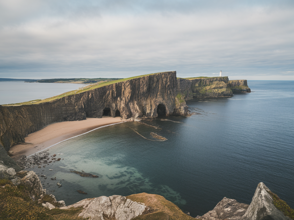 Phone panorama settings and stitch points for cliff-to-beach panoramas at Camel Haugh